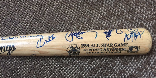 1991 All Star Game Signed Bat Kirby Puckett Cal Ripken Mvp 20 Auto Jsa Coa
