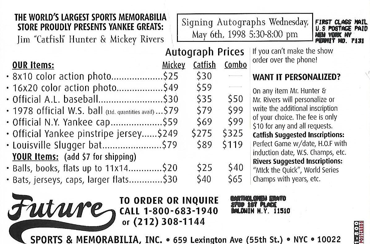 Jim Catfish Hunter signed Louisville Slugger baseball bat Hof auto CBM COA