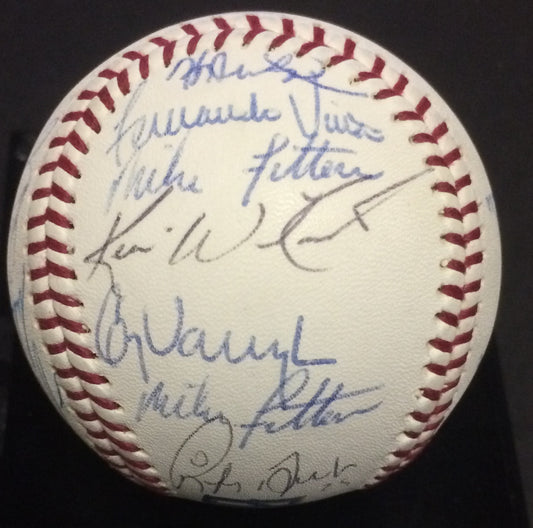 1996 Milwaukee Brewers team signed baseball 22 auto Greg Vaughn CBM COA
