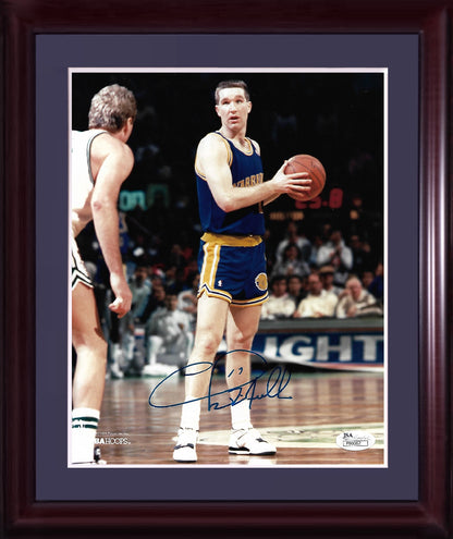 Chris Mullin signed 8x10 photo framed  Vs Larry Bird auto JSA COA hof Warriors