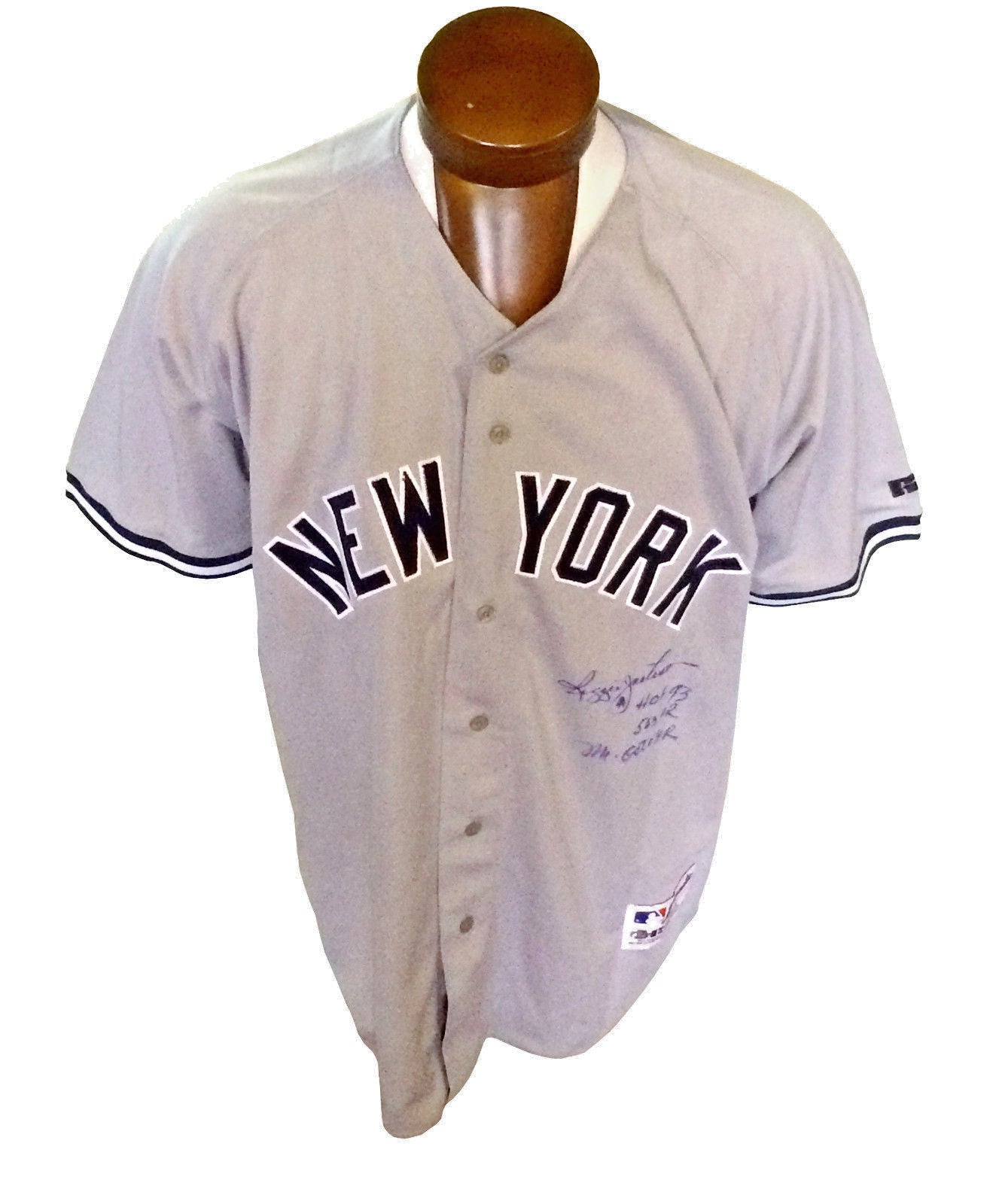 Reggie Jackson signed Yankees Auth stat jersey HOF Mr October 563 Hr Auto Rj COA