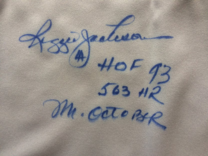 Reggie Jackson signed Yankees Auth stat jersey HOF Mr October 563 Hr Auto Rj COA