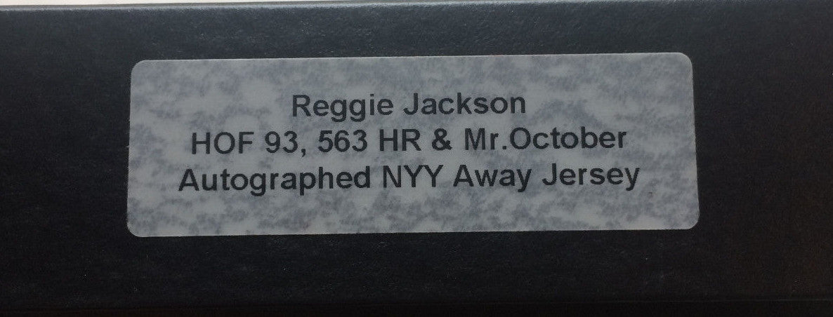 Reggie Jackson signed Yankees Auth stat jersey HOF Mr October 563 Hr Auto Rj COA