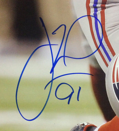 Justin Tuck Giants signed 16x20 photo Framed Super Bowl Sack Auto Tom Brady JSA