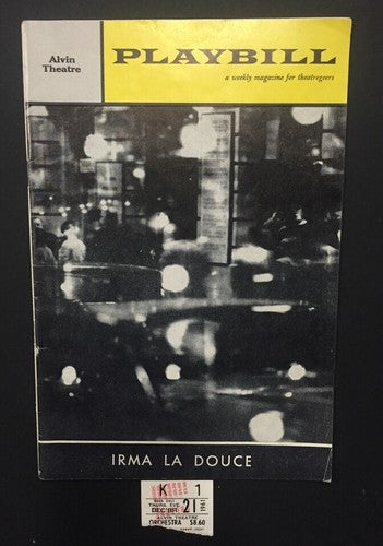 Irma La Douce Alvin Theatre Playbill 1961 Elliott Gould W/ Ticket Elizabeth Seal