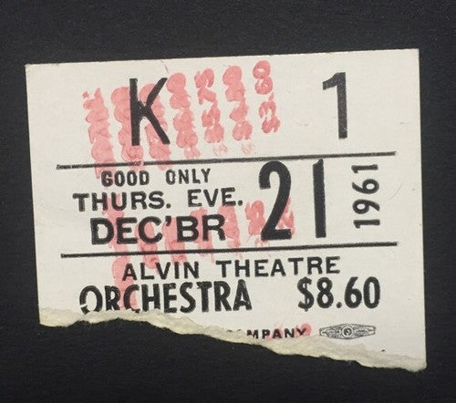 Irma La Douce Alvin Theatre Playbill 1961 Elliott Gould W/ Ticket Elizabeth Seal