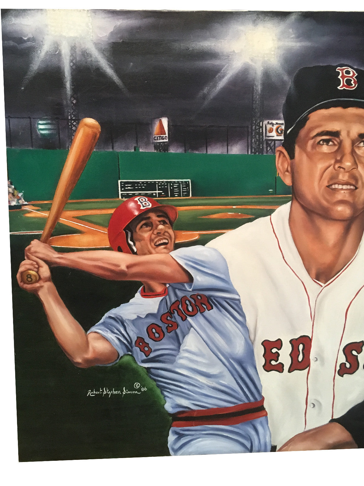 Robert Stephen Simon Original Oil Painting Canvas Carl Yastrzemski 1/1 Coa