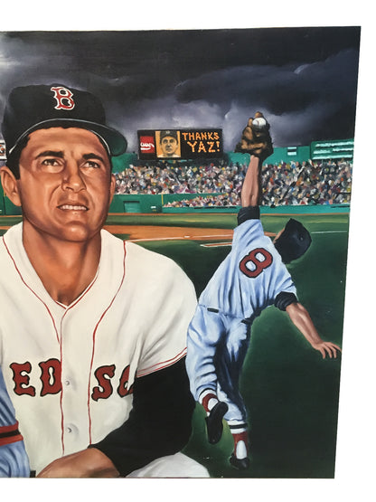 Robert Stephen Simon Original Oil Painting Canvas Carl Yastrzemski 1/1 Coa