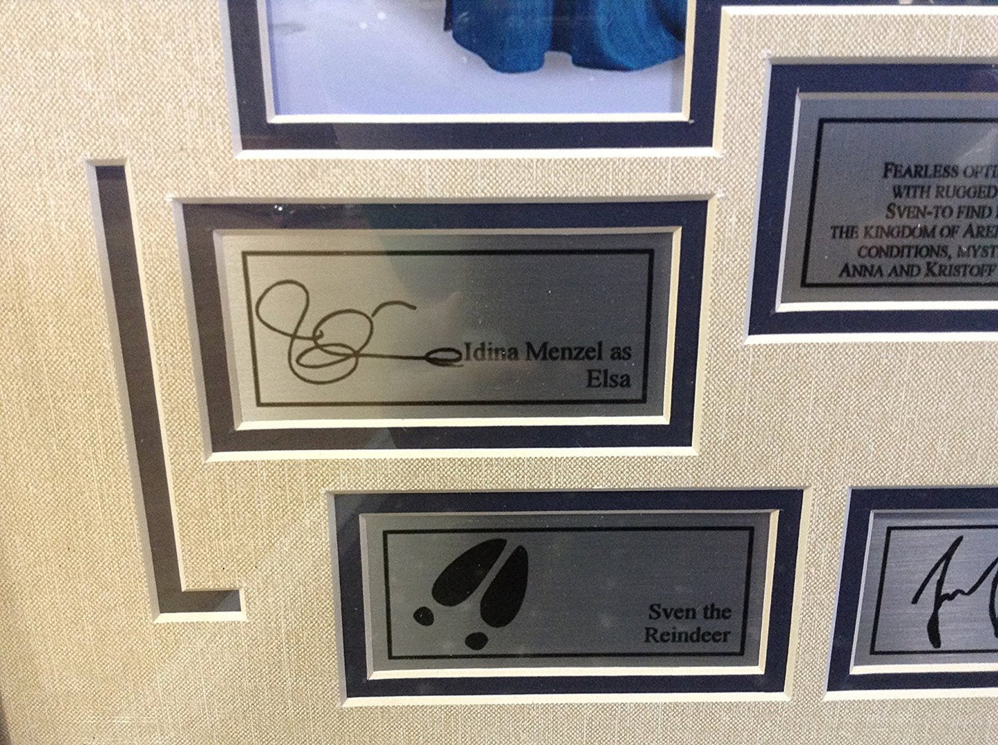 Disney Frozen cast facsimile signed Photo Collage Elsa Anna framed 24x26