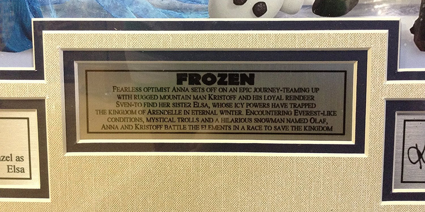 Disney Frozen cast facsimile signed Photo Collage Elsa Anna framed 24x26