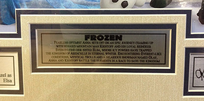 Disney Frozen cast facsimile signed Photo Collage Elsa Anna framed 24x26