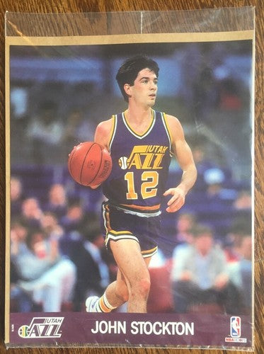 1990 NBA Hoops 8x10 Photo John Stockton & Karl Malone Photos Utah Jazz Hof Combo