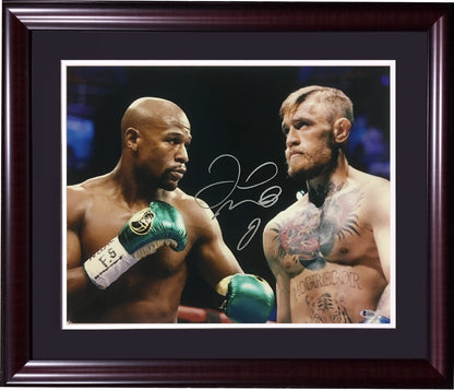 Floyd Mayweather signed 16x20 Conor Mcgregor photo framed auto Beckett BAS COA