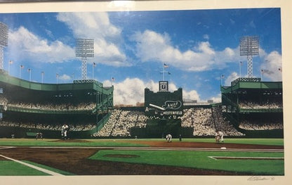 Bill Purdom Signed Polo Grounds Shot Heard Lithograph Framed Dodgers Giants /600