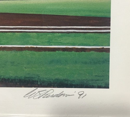 Bill Purdom Signed Polo Grounds Shot Heard Lithograph Framed Dodgers Giants /600