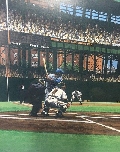 Bill Purdom Signed Polo Grounds Shot Heard Lithograph Framed Dodgers Giants /600