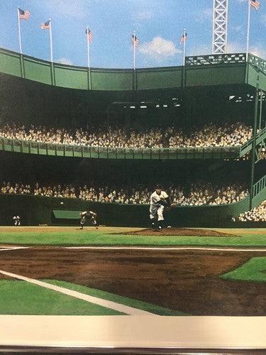 Bill Purdom Signed Polo Grounds Shot Heard Lithograph Framed Dodgers Giants /600