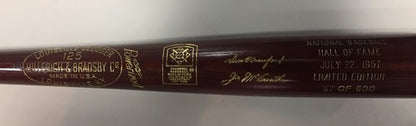 1957 Hall Of Fame Commemorative LS Engraved Auto HOF Bat Joe McCarthy Le/ 500