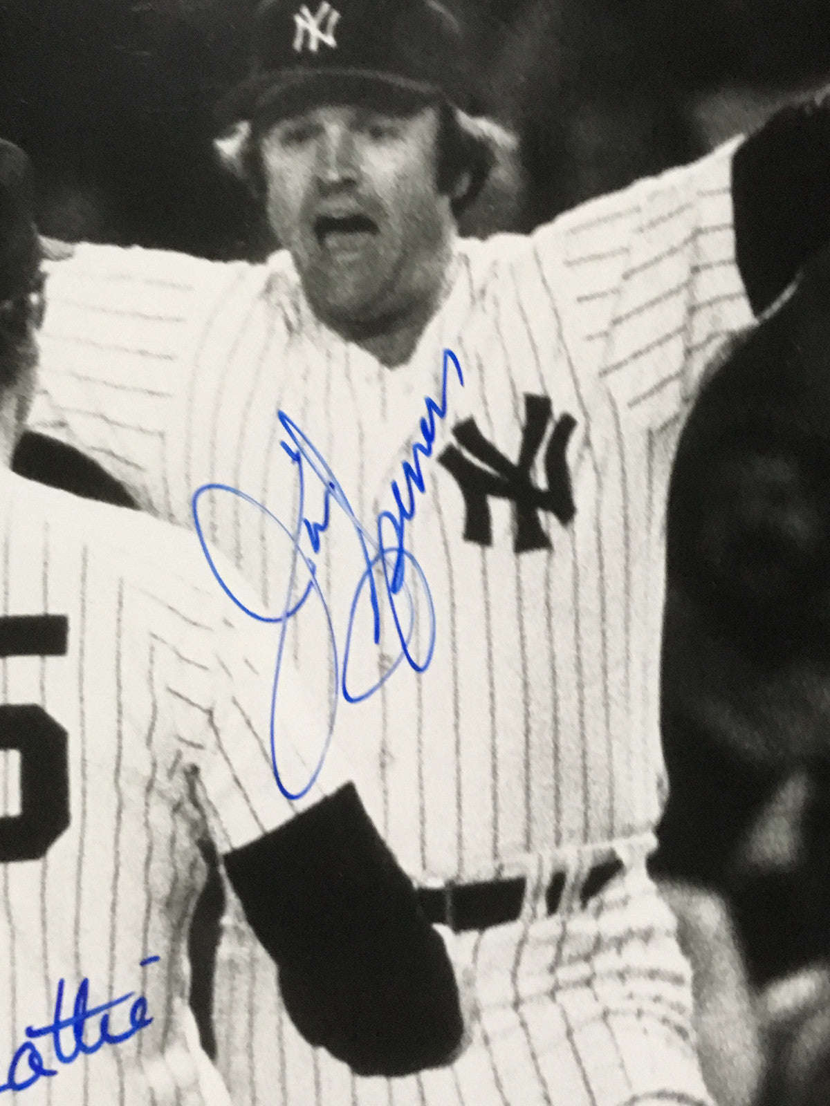 Jim Beattie & Jim Spencer Yankees signed 11x14 1978 Celebration framed auto COA