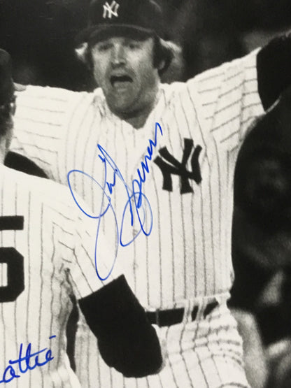 Jim Beattie & Jim Spencer Yankees signed 11x14 1978 Celebration framed auto COA