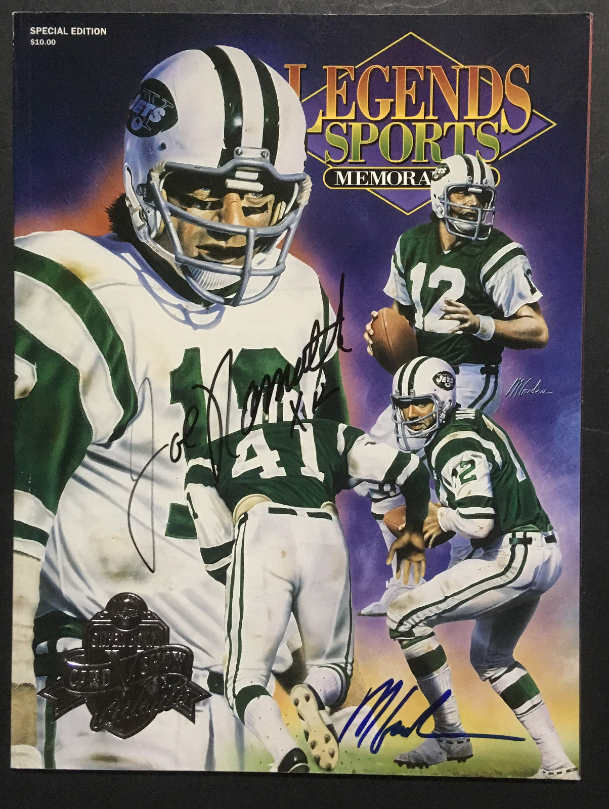 Joe Namath signed ins #12 Super Bowl V Atlanta card show program 2 auto CBM COA
