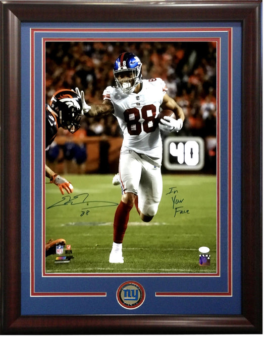 Evan Engram signed 16x20 photo framed Giants rookie In Your Face Auto JSA COA