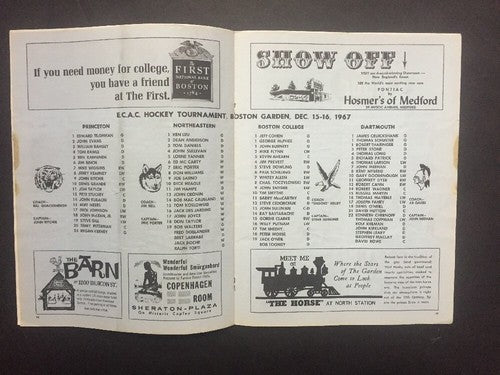 1967 ECAC HOCKEY Tournament Program BOSTON GARDEN Boston College Princeton