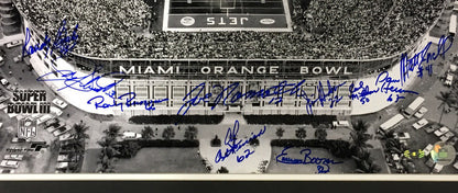 1969 NY Jets Team signed 16x20 Orange Bowl photo framed Joe Namath Auto Steiner