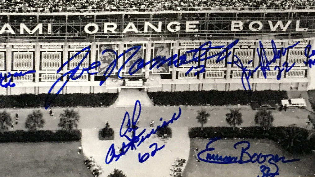 1969 NY Jets Team signed 16x20 Orange Bowl photo framed Joe Namath Auto Steiner
