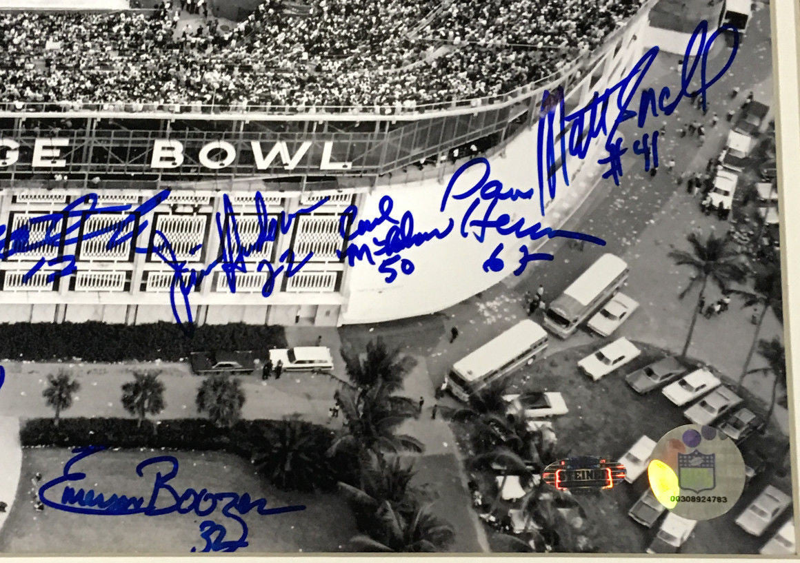 1969 NY Jets Team signed 16x20 Orange Bowl photo framed Joe Namath Auto Steiner