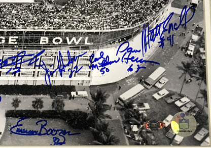1969 NY Jets Team signed 16x20 Orange Bowl photo framed Joe Namath Auto Steiner