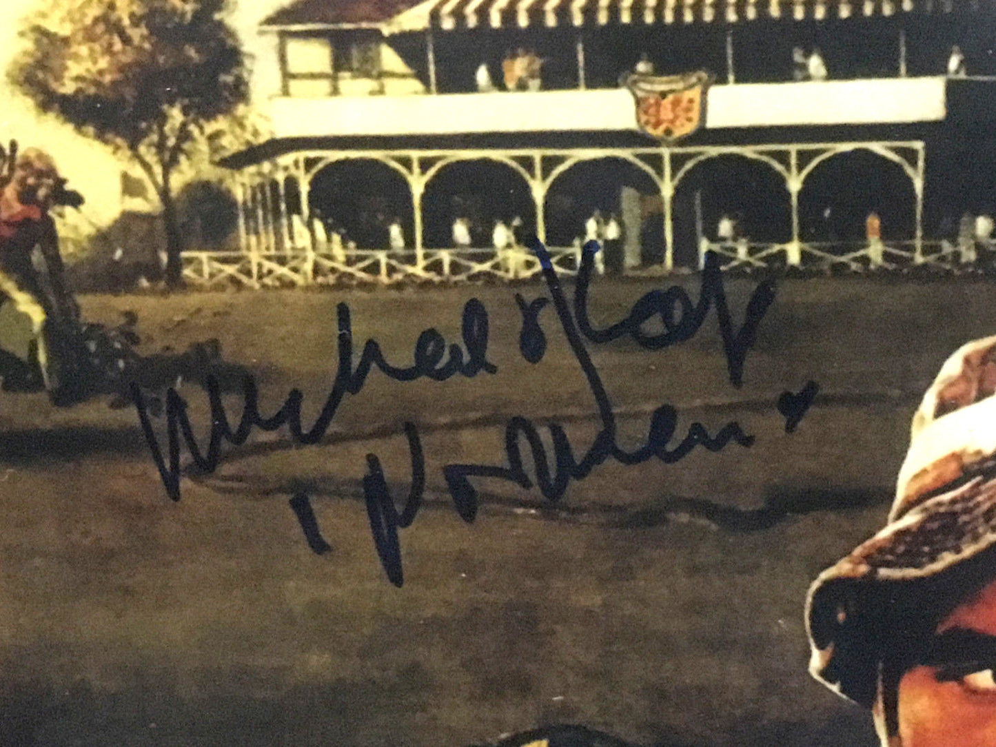 Michael O'Keefe Cindy Morgan signed CaddyShack poster framed 2 auto Steiner COA