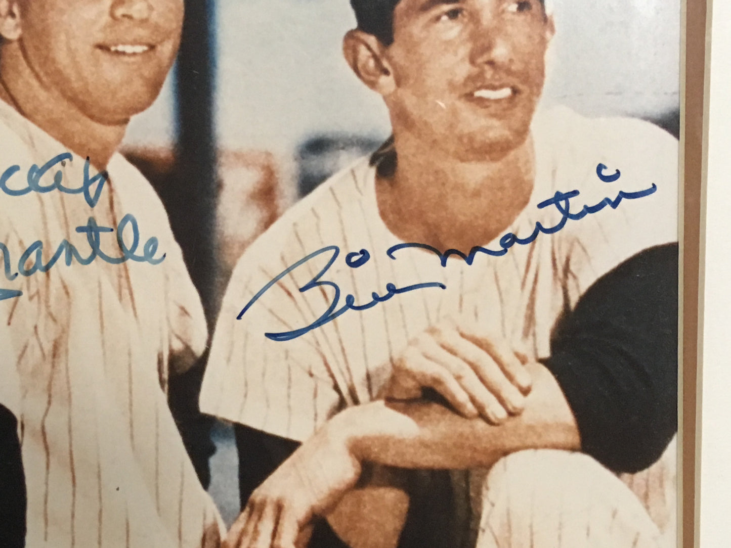 Mickey Mantle Whitey Ford Billy Martin signed 11x14 photo framed 3 auto steiner