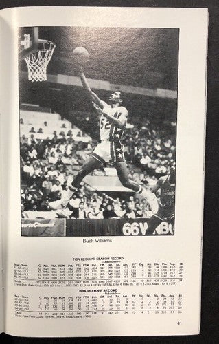 1985-86 Basketball New Jersey Nets Official Media Guide Yearbook Buck Williams