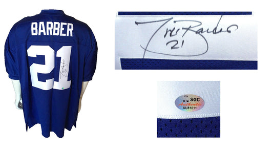 Tiki Barber #21 signed authentic NY Giants football jersey autograph SGC COA
