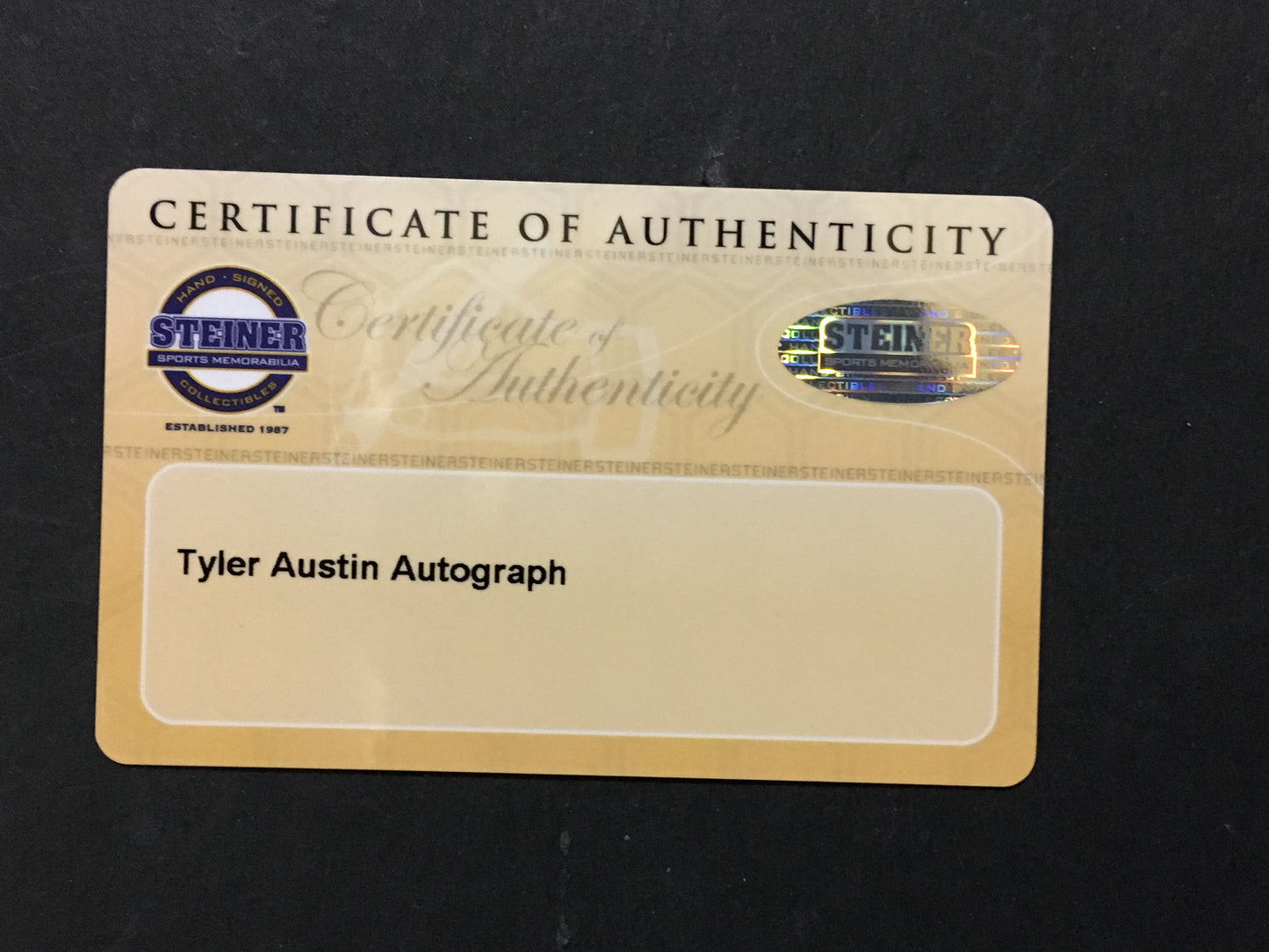 Tyler Austin signed 8x10 1st AB HR photo framed yankees rookie auto coin Steiner