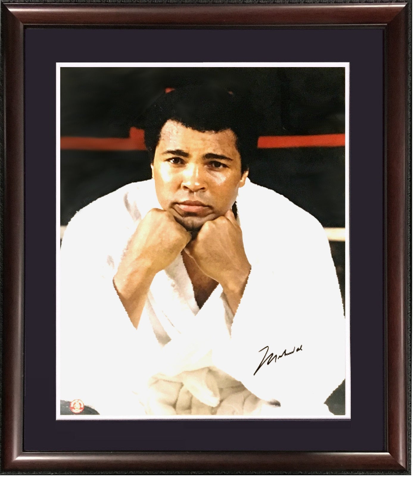 Muhammad Ali signed 16x20 photo framed bold mint vintage autograph JSA LOA