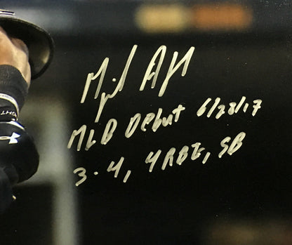 Miguel Andujar signed 16x20 photo INS MLB Debut framed coin auto Steiner ROY