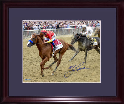 Mike Smith signed 8x10 Justify Triple Crown Belmont photo framed auto Steiner