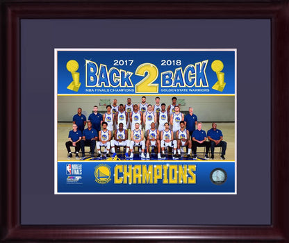 2018 Golden State Warriors NBA Champions Licensed Hologram framed 8x10 photo