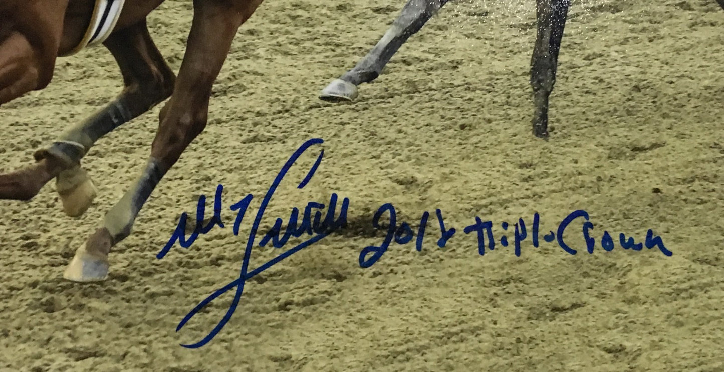 Mike Smith signed 8x10 Framed Justify photo 2018 Triple Crown auto Steiner Coa