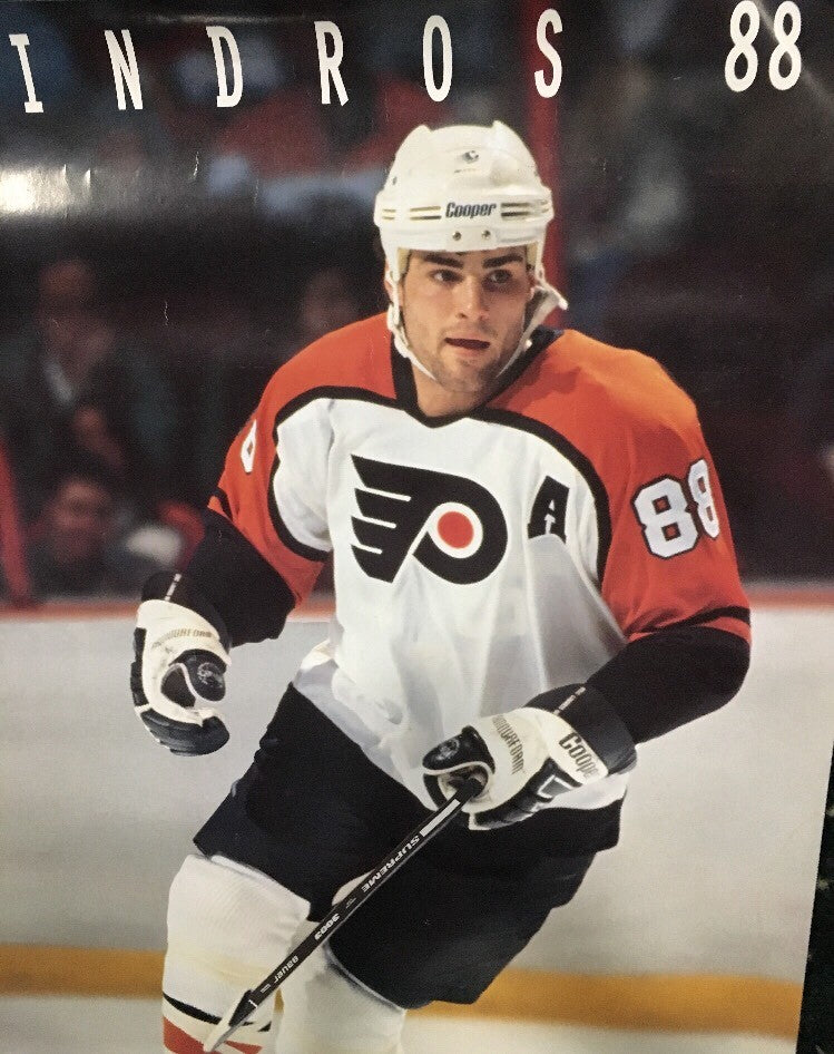 ERIC LINDROS Signed FLYERS VINTAGE ORIGINAL NHL Bauer Cooper 22x34 POSTER Coa