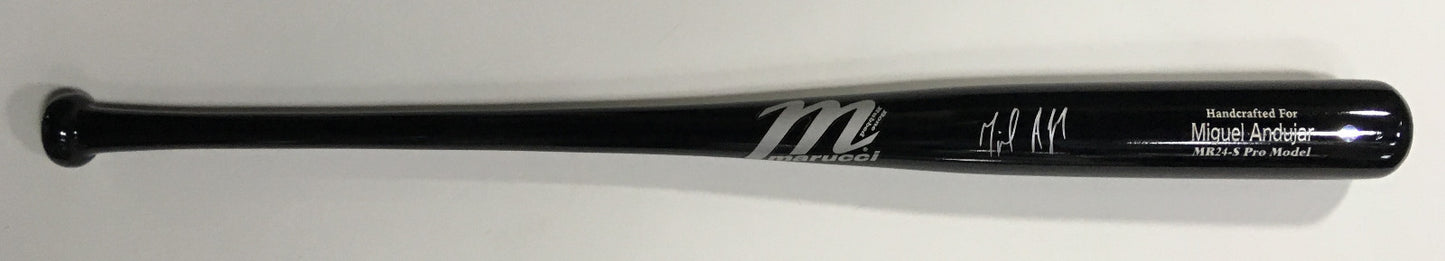 Miguel Andujar signed Marucci Game bat rookie auto Oakland Athletics Steiner Coa