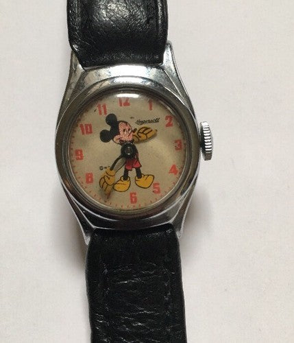 Mickey Mouse Vintage 1946 Wristwatch US Time Corp Ingersoll Walt Disney Rare