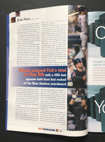 2004 Mike Piazza Makes History 352 Hr Mets Magazine Program Rare