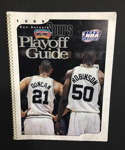 1999 San Antonio Spurs NBA Playoff media Guide Tim Duncan David Robinson champs