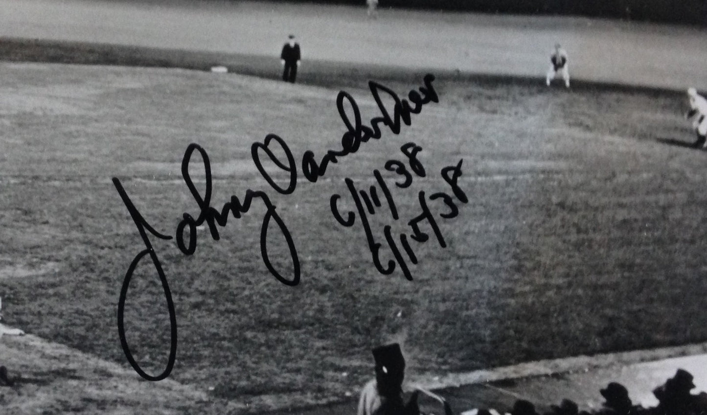 Johnny Vander Meer signed 8x10 photo framed auto ins no hitter dates CBM COA
