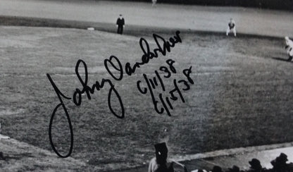 Johnny Vander Meer signed 8x10 photo framed auto ins no hitter dates CBM COA