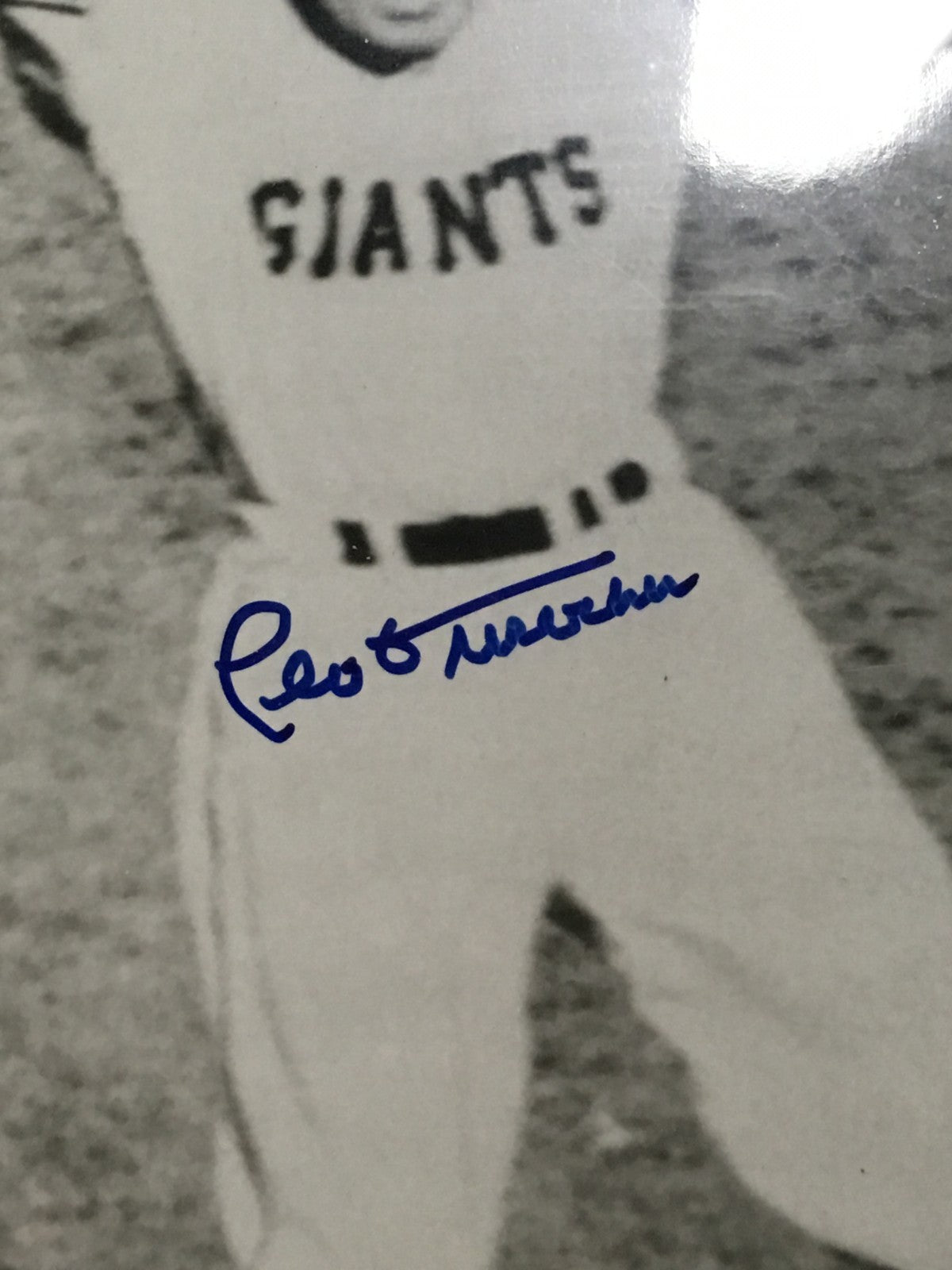 Willie Mays Leo Durocher signed Opening Day HR 8x10 photo framed 2 auto CBM COA