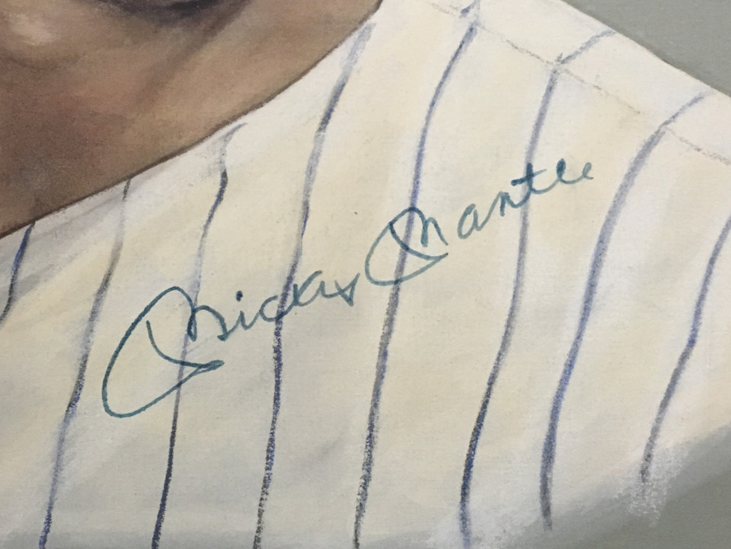 Mickey Mantle signed original Doug West oil painting framed auto CBM Coa 1/1